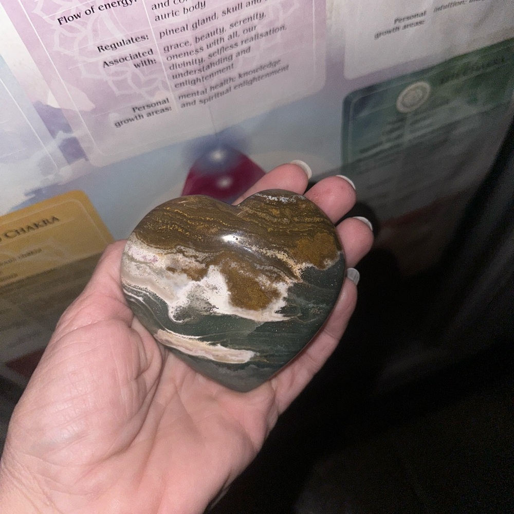 ocean jasper heart crystal